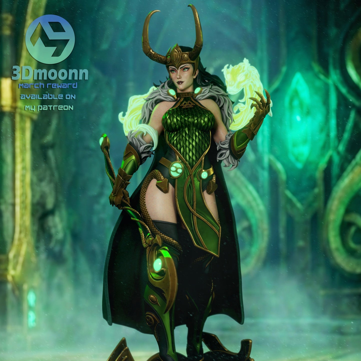Lady Loki Marvel Comics 1-6 scale figure closeup showing horned helmet and detailed armor