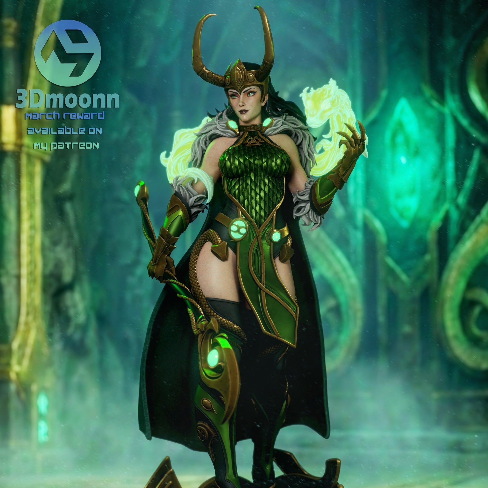 Lady Loki Marvel Comics 1-6 scale figure closeup showing horned helmet and detailed armor