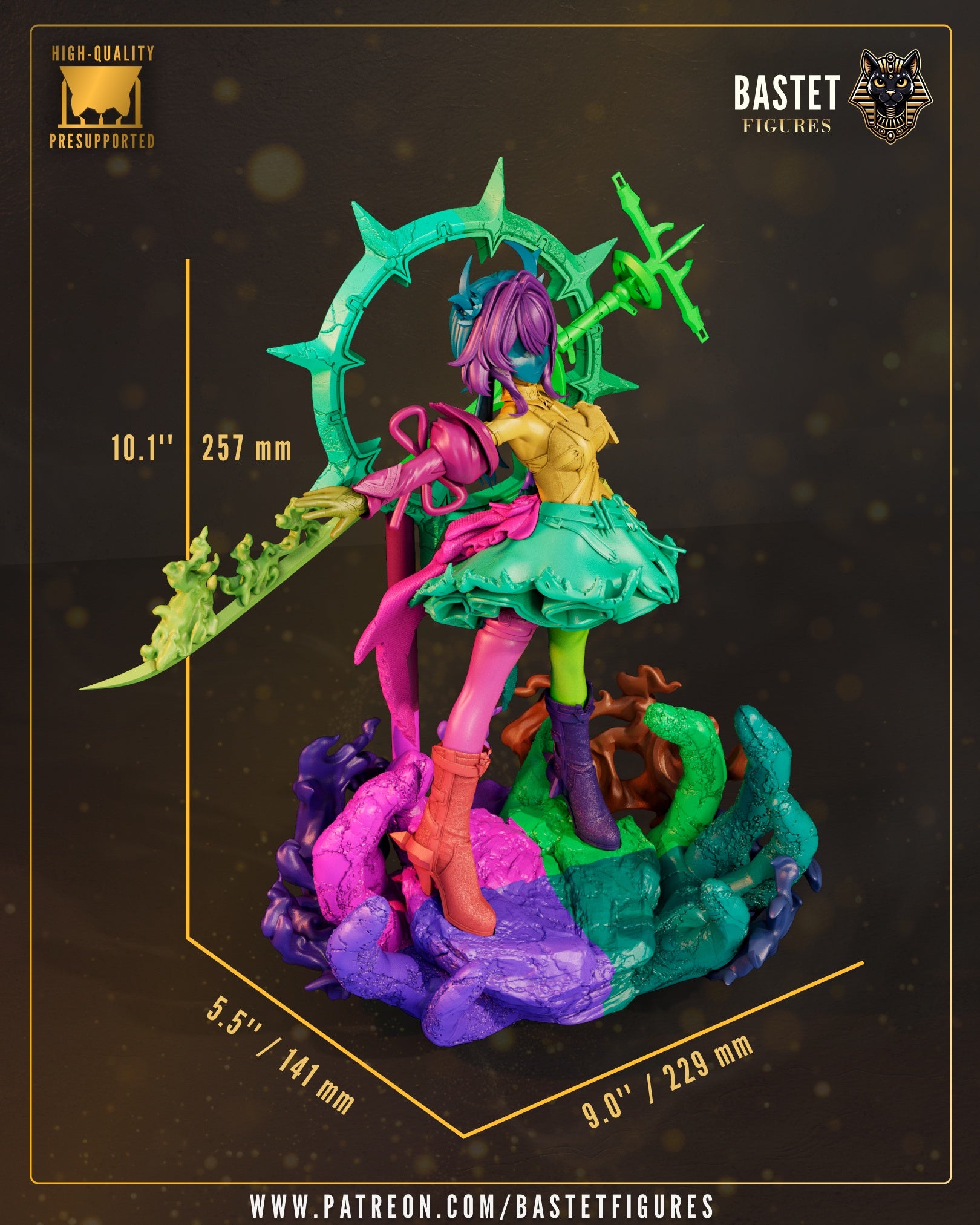 Laevatain resin statue dimensions height width depth anime figure Arknights Endfield collectible