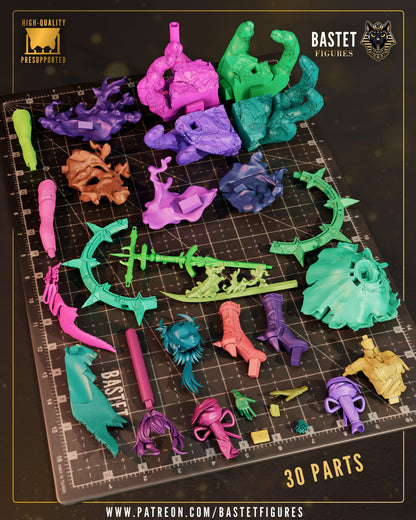 Laevatain resin statue parts layout 30 pieces model kit breakdown anime collectible