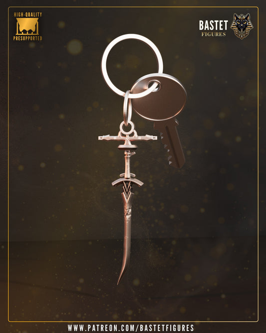 Laevatain sword keychain Arknights Endfield anime weapon accessory metallic blade detailed design collectible keyring