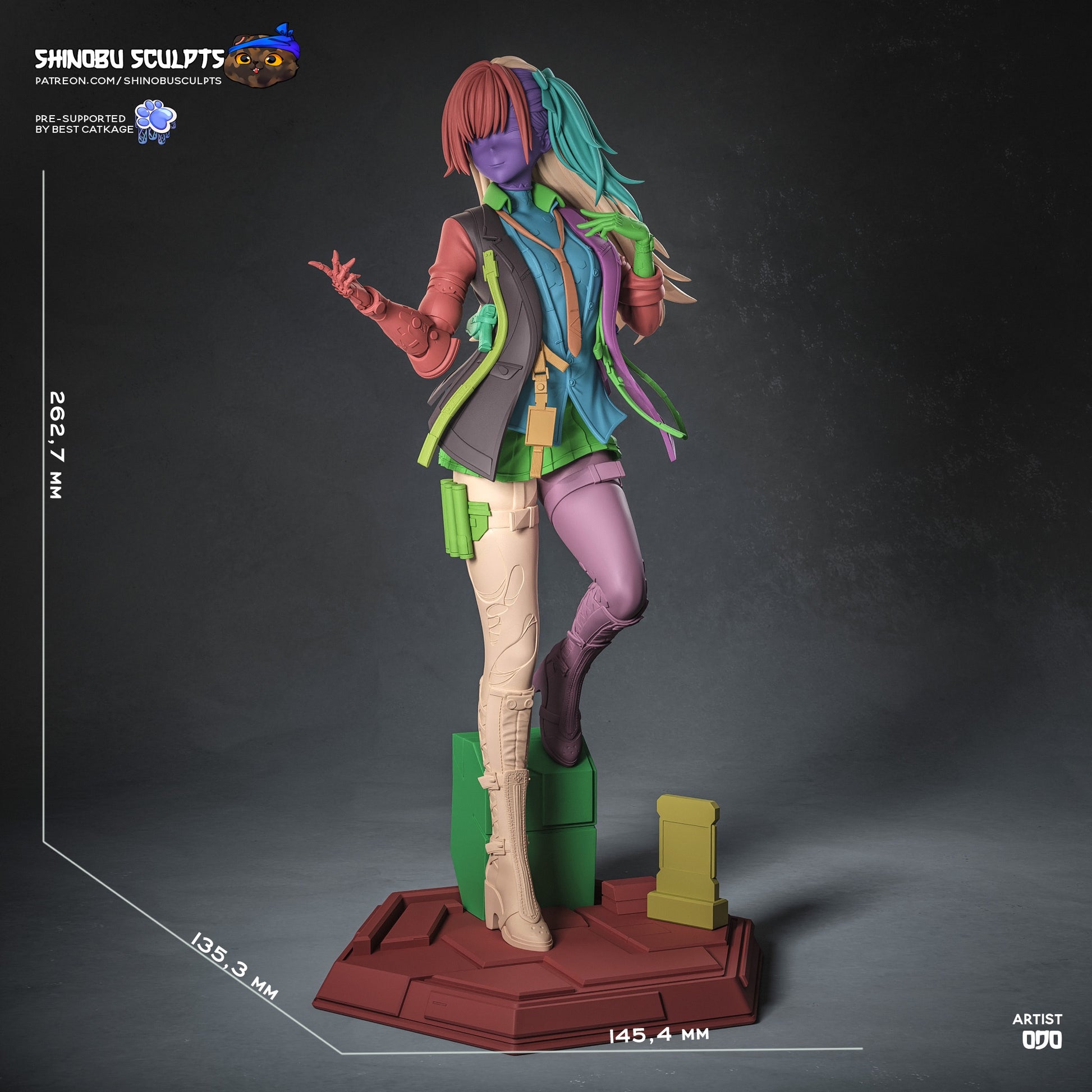 Leva Girls Frontline 2 Exilium 1:8 scale figure dimensions size reference garage kit
