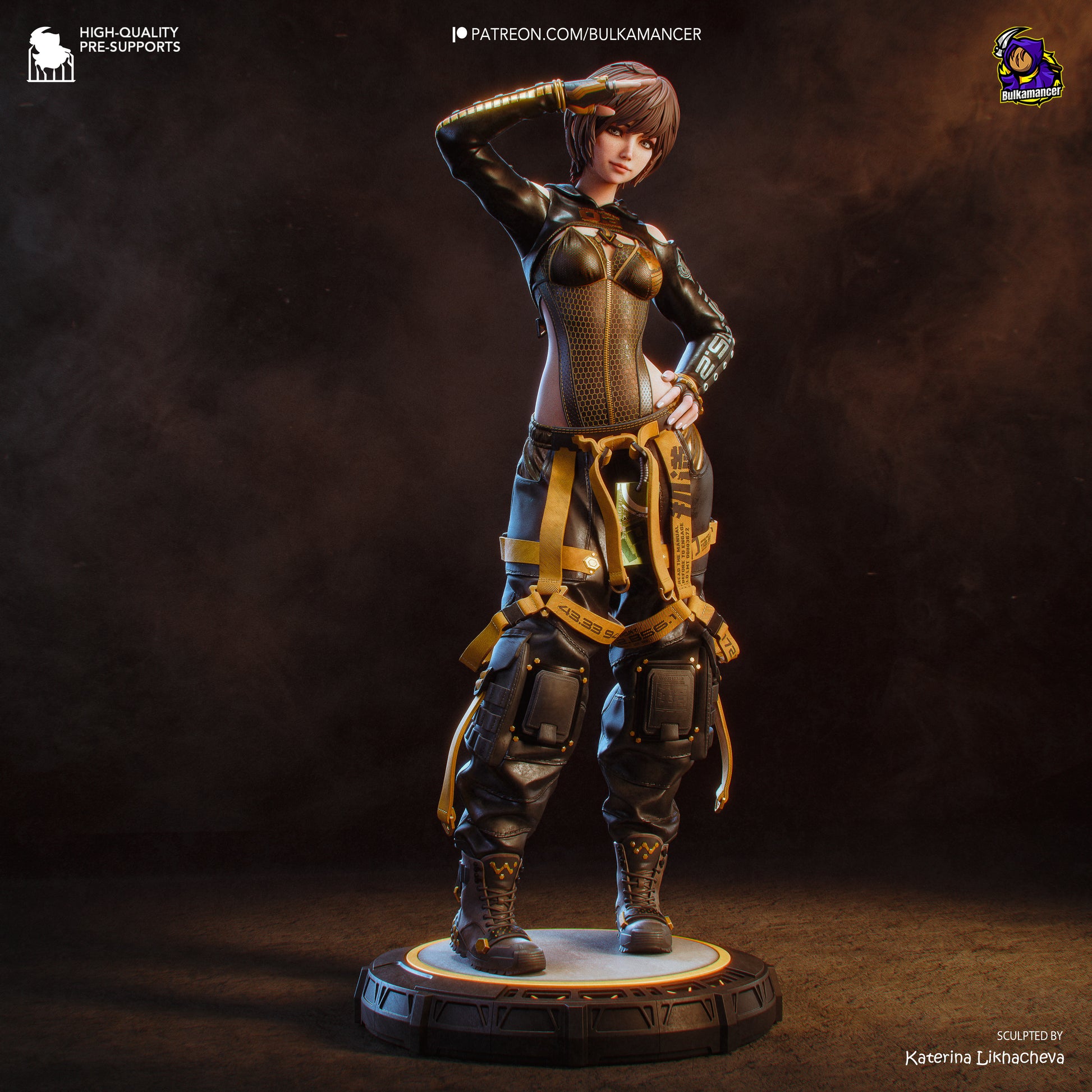 Lily Stellar Blade 1:8 scale resin statue painted display front view salute pose tactical outfit sci fi video game collectible