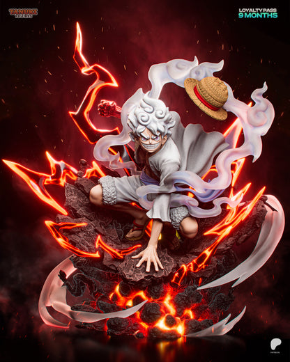 Monkey D Luffy Gear 5 1:6 scale statue One Piece dynamic battle pose magma base Tanuki Figures