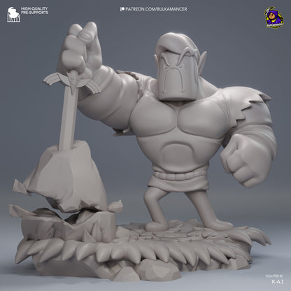 Lunk from Tears of the Kingdom parody 1-8 scale figure unpainted clay render front view
