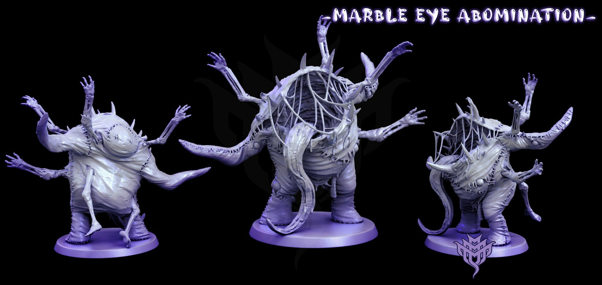 Large Marble Eye Abomination flesh golem with multiple arms and twisted form, ideal for dark tabletop RPGs.