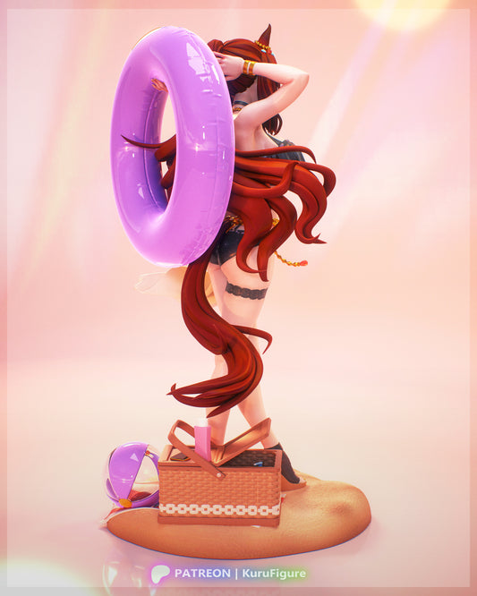 Maruzensky Hot Summer Night Umamusume side view anime figure swimsuit collectible statue