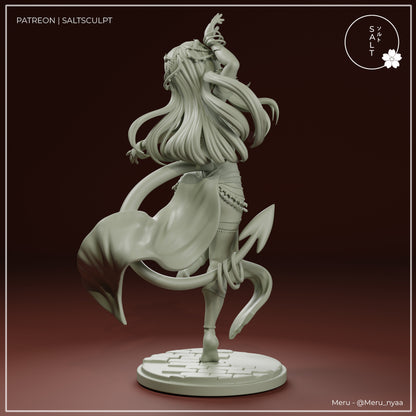 Meru succubus anime figure SFW back view long hair tail detailed resin statue