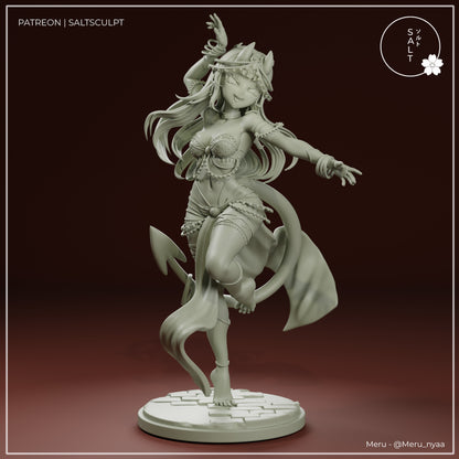 Meru succubus anime figure SFW pose dancing tail horns resin statue front view