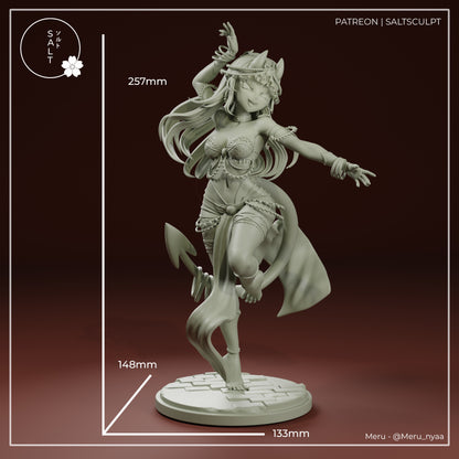Meru succubus anime figure SFW pose resin statue dimensions height width base