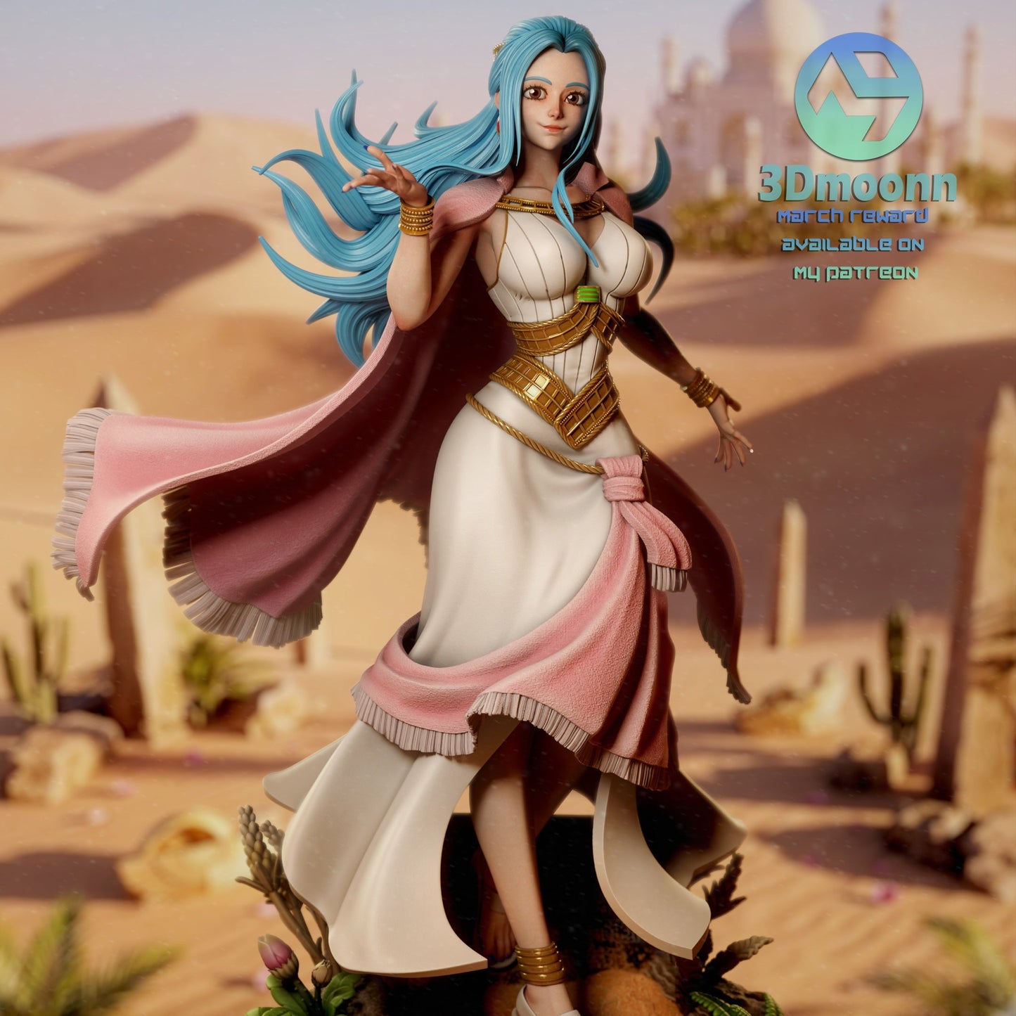 Nefertari Vivi One Piece 1-6 scale figure SFW version Close up with desert themed base