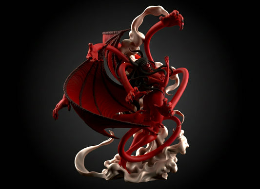 Nico Robin devil form One Piece figure close up demon wings flowing hair anime collectible statue