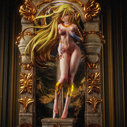 Panty Panty and Stocking with Garterbelt 1:8 scale full shrine display with halo above ornate golden arch, angelic costume, and long flowing hair.