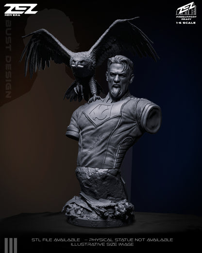 Peacemaker DC Comics display bust unpainted sculpt with Eagly
