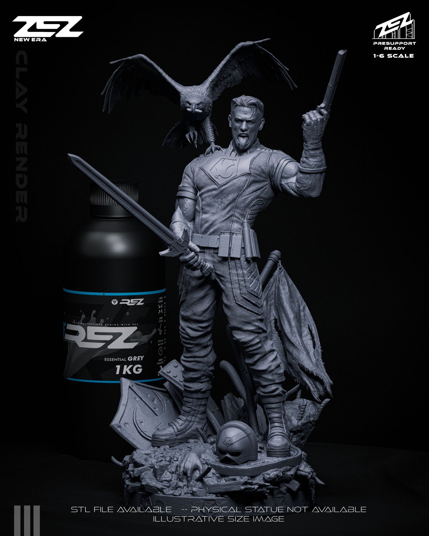 Peacemaker DC Comics 1-6 scale garage kit unpainted front view