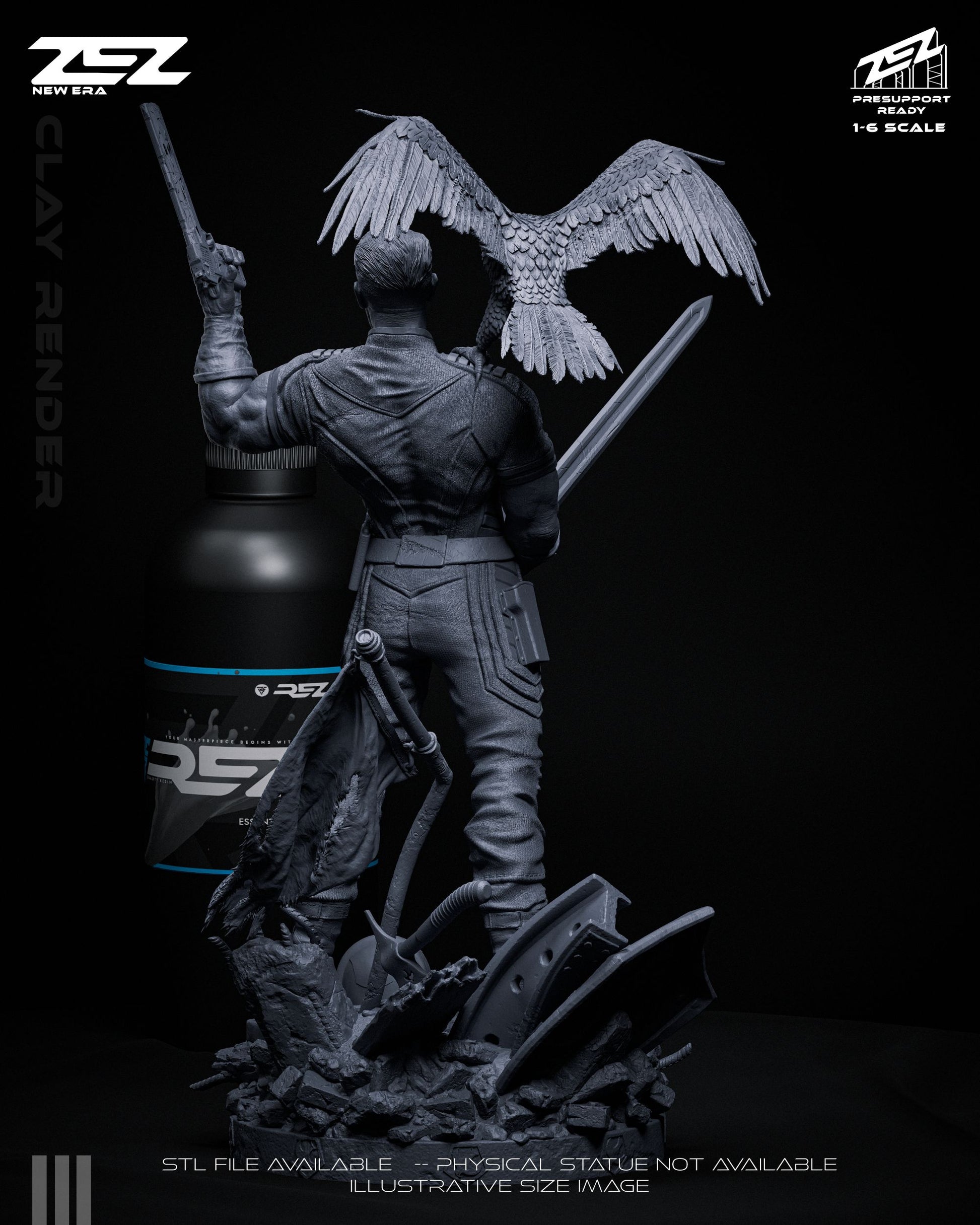 Peacemaker DC Comics 1-6 scale garage kit unpainted rear view