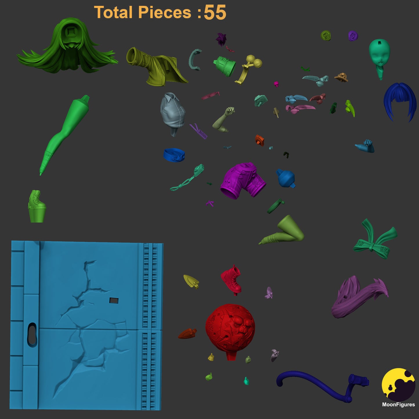 Ju Fufu Zenless Zone Zero 1:8 scale figurine unassembled kit with 55 pieces displayed