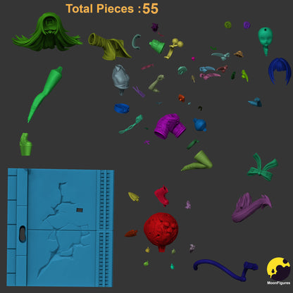 Ju Fufu Zenless Zone Zero 1:8 scale figurine unassembled kit with 55 pieces displayed