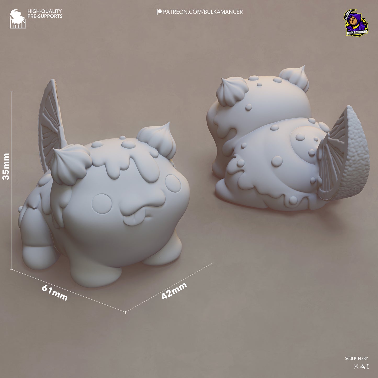 chibi bulkamancer mascot puff collectible statue dimensions height 35mm width 61mm depth 42mm