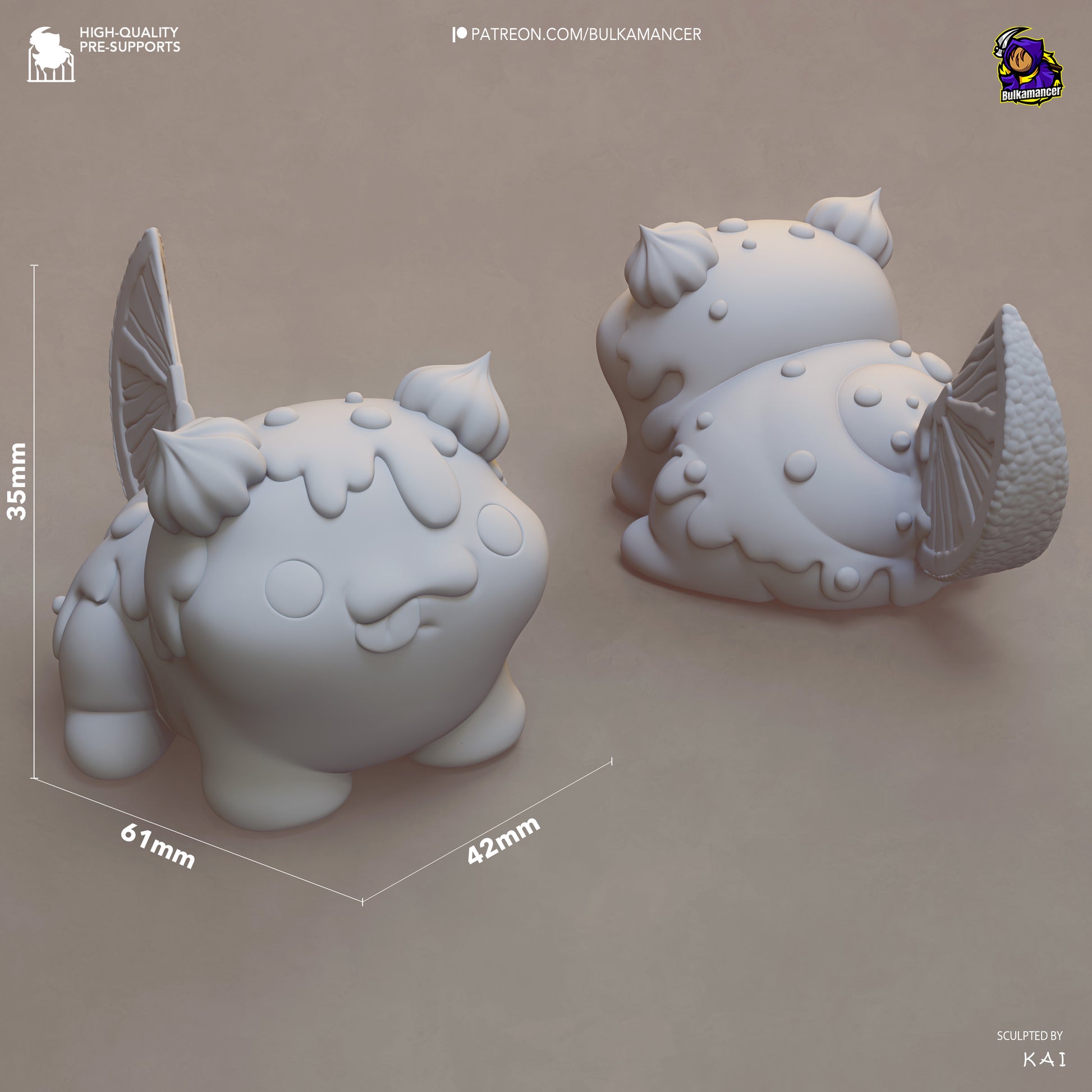 chibi bulkamancer mascot puff collectible statue dimensions height 35mm width 61mm depth 42mm