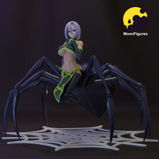 Rachnera Arachnera arachne monster girl 1:10 scale figure front view seated spider form on web base