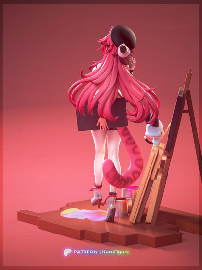 Raora Panthera Hololive Advent V-Tuber 1-7 scale garage kit painted rear view