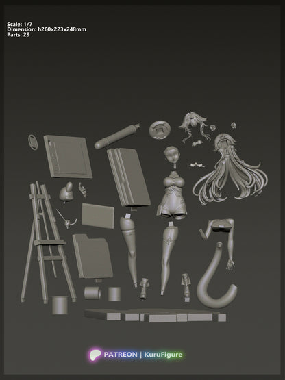 Raora Panthera Hololive Advent V-Tuber 1-7 scale garage kit exploded parts layout and assembly reference