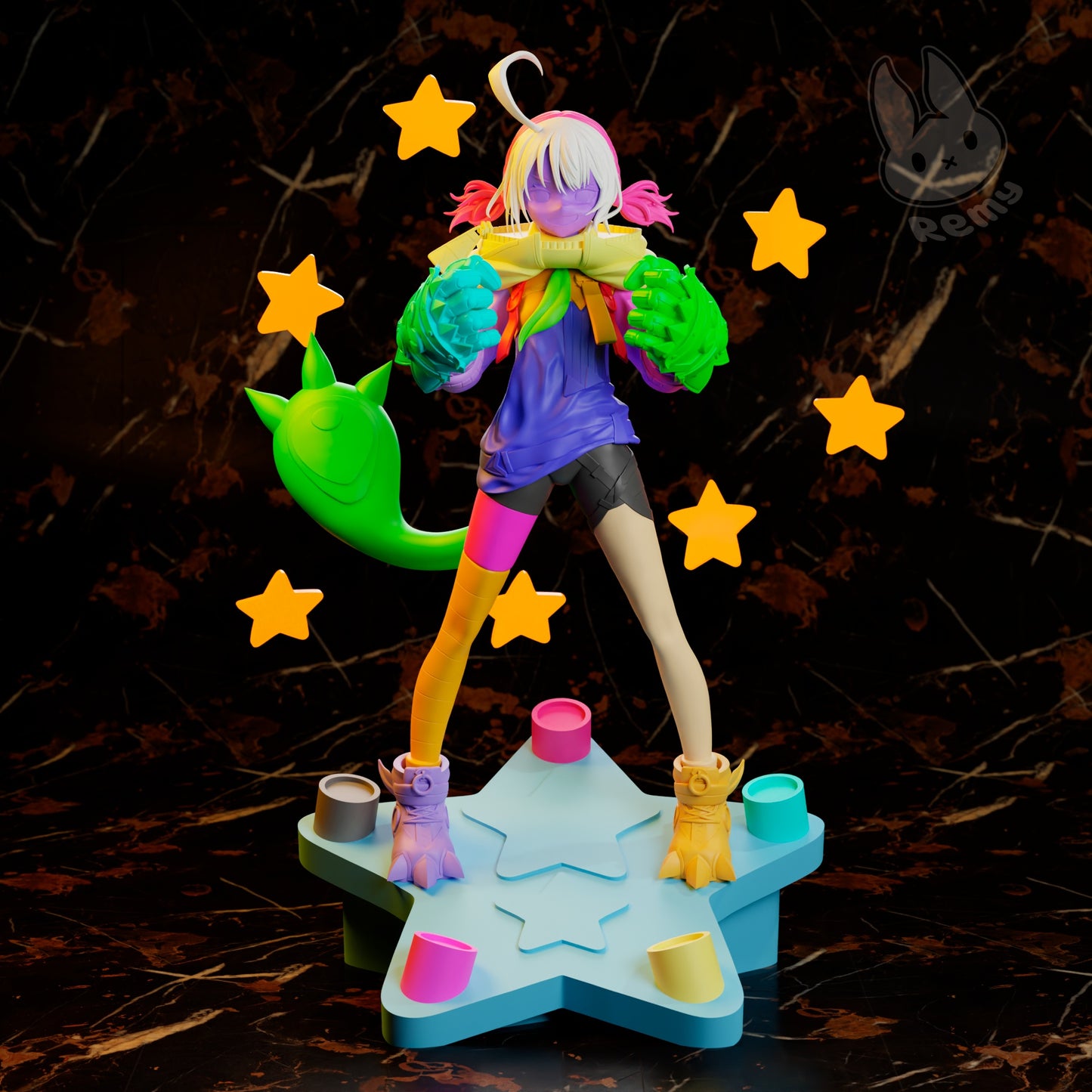 gigi murin hololive 1:7 scale figure alt color version star base monster gloves vtuber collectible
