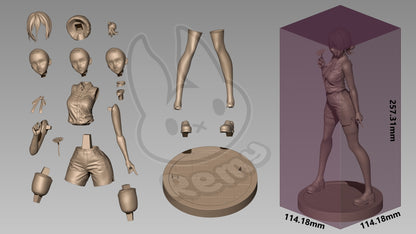 Reze Chainsaw Man 1:7 scale figure parts layout multi part garage kit head options limbs base anime resin figure