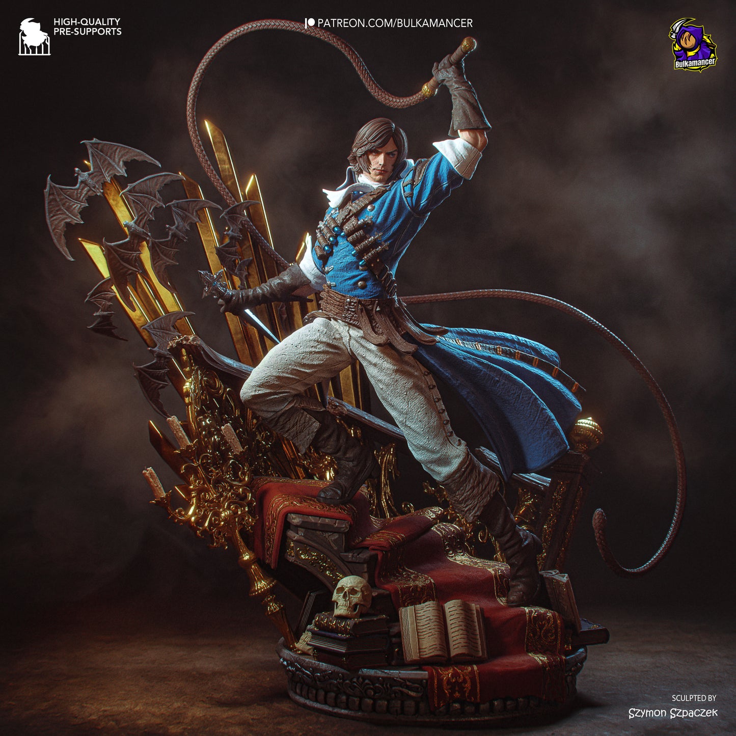 Richter Belmont Castlevania 1:8 scale resin collector statue fully painted dynamic pose whip gothic diorama display collectible
