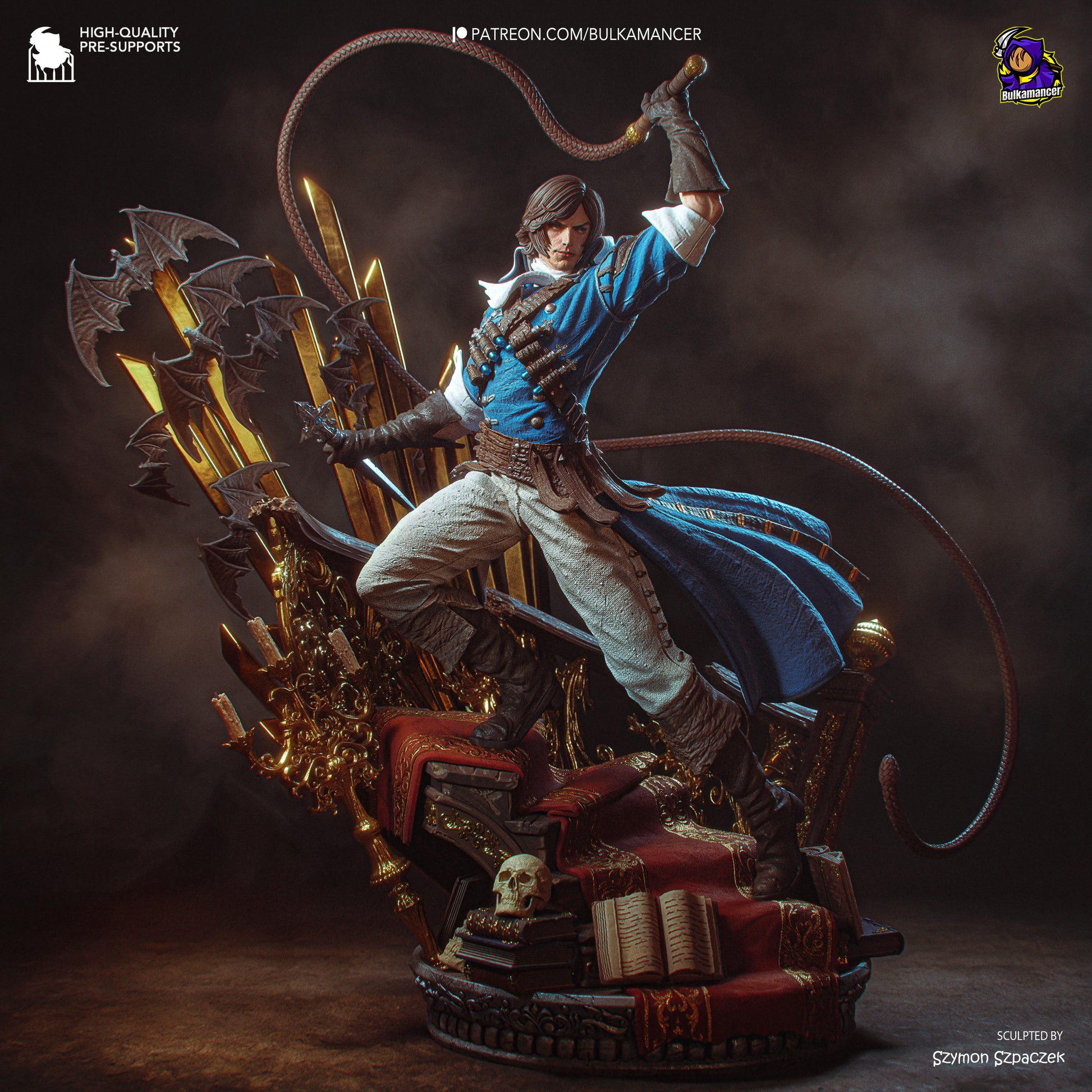 Richter Belmont Castlevania 1:8 scale resin collector statue fully painted dynamic pose whip gothic diorama display collectible