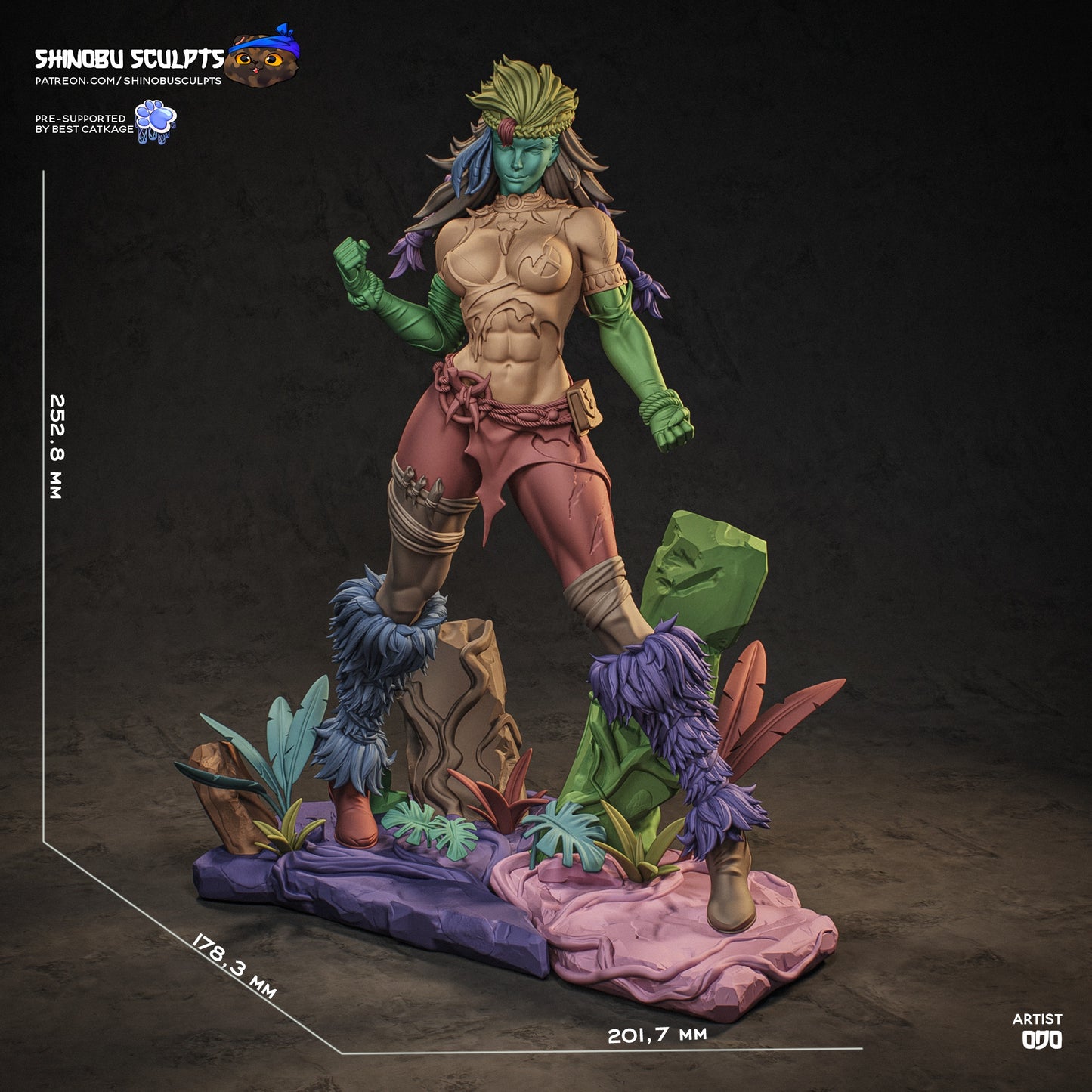 Rogue Savage X-Men 1:8 scale figure standing in aggressive pose with clenched fists wild hair jungle themed base and torn outfit