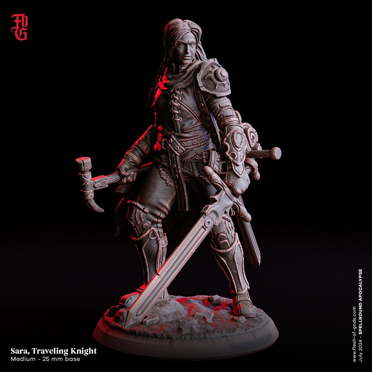 Sara, Traveling Knight - Dungeon Master Minis