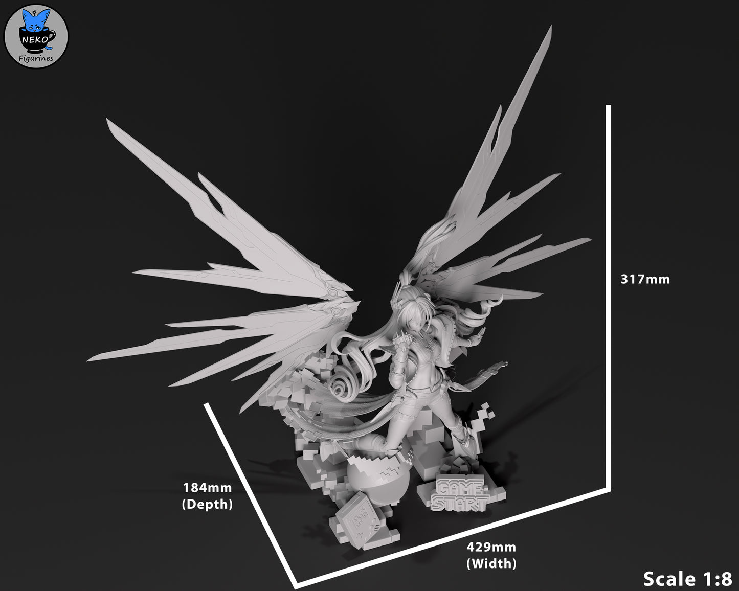 Silver Wolf LV999 Honkai Star Rail 1-8 scale figure dimensions and measurements