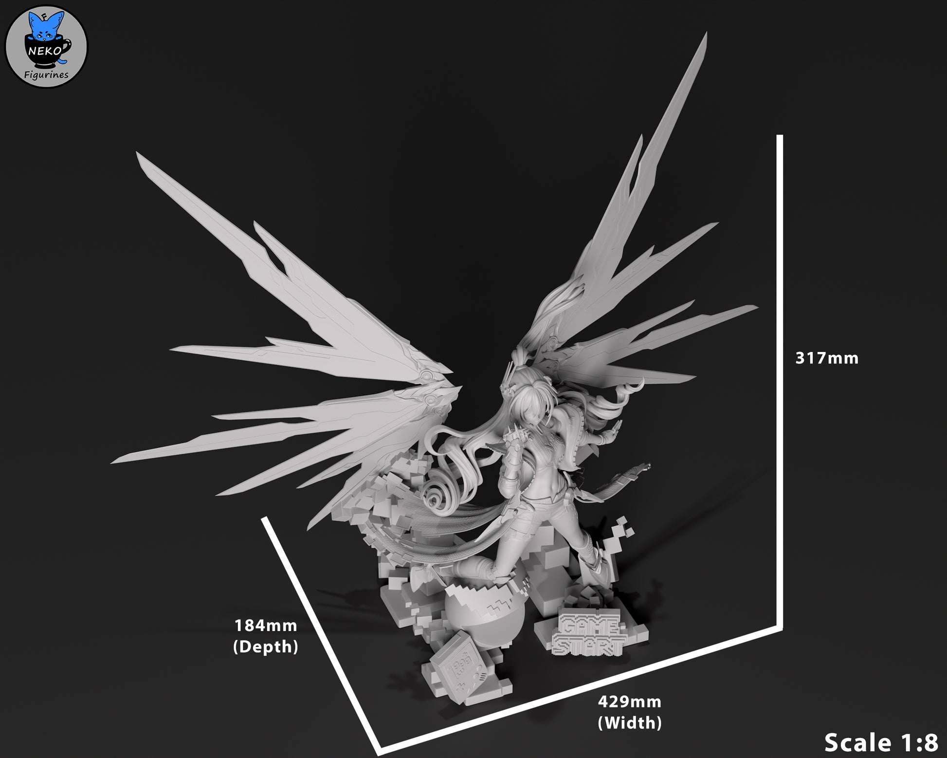 Silver Wolf LV999 Honkai Star Rail 1-8 scale figure dimensions and measurements