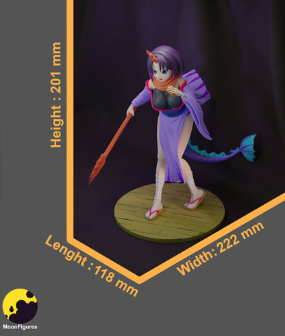 Elma Miss Kobayashi’s Dragon Maid 1:8 scale figurine colored render with dimensions height width and length