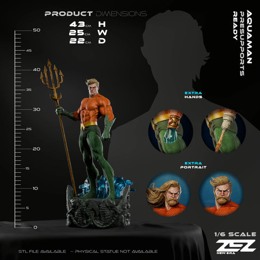 Aquaman DC Comics 1:6 scale collectible statue holding trident on ocean base