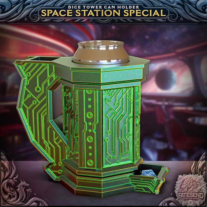 Space Station - Dice Tower Can Holder - Dungeon Master Minis