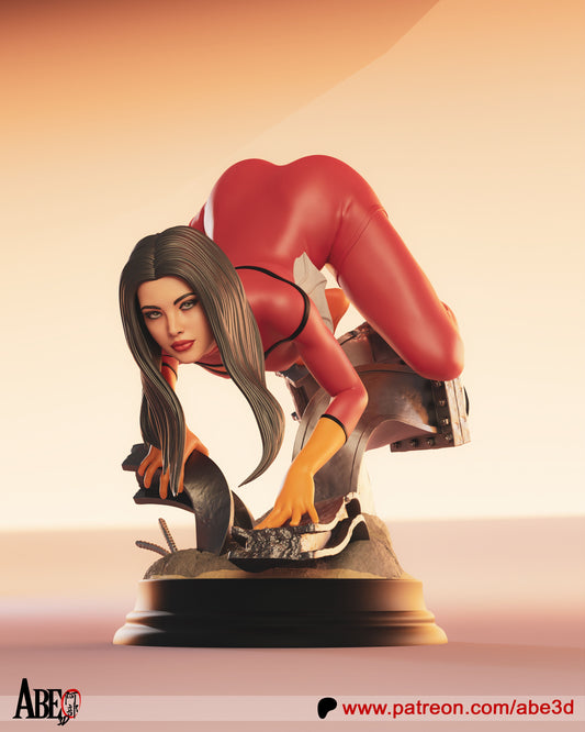 Spider Woman Jessica Drew 1:4 scale resin statue three quarter angle acrobatic stance Marvel collectible
