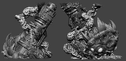 Star-Lord Marvel Rivals 1:6 scale figure base detail alien tendrils biomechanical pillar sci-fi collectible