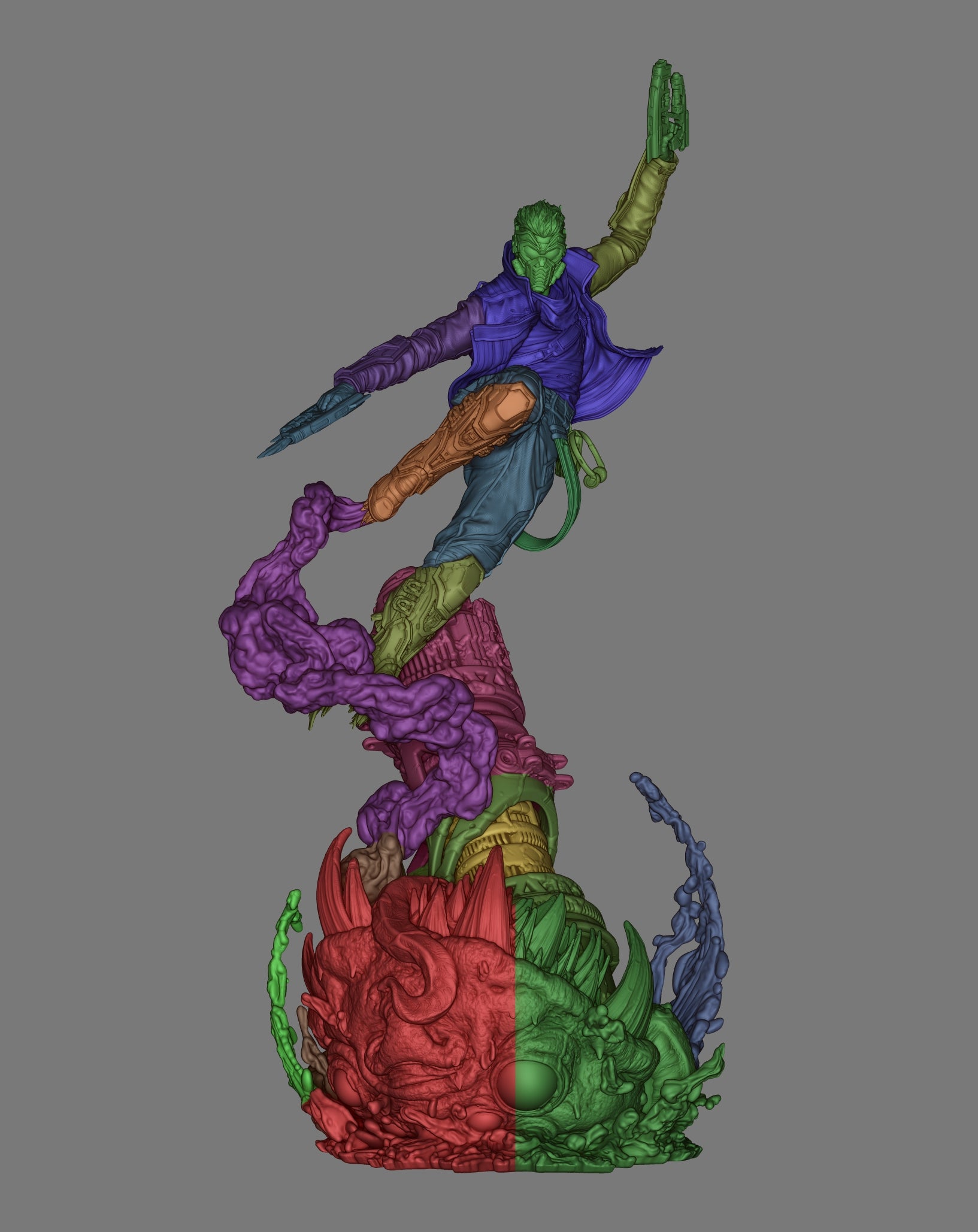 Star-Lord Marvel Rivals figure color separated parts breakdown multi part sci-fi statue kit