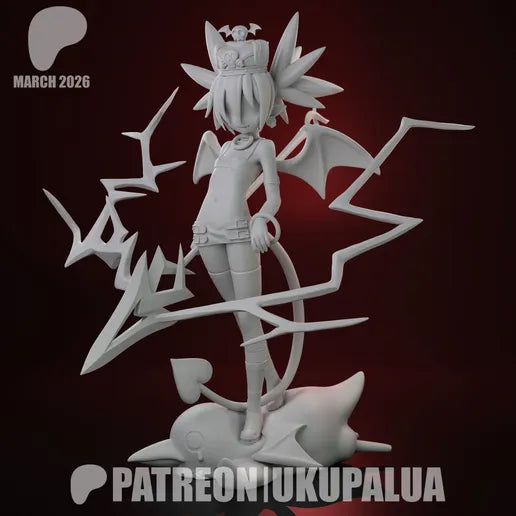 Supreme Etna Disgaea resin statue unpainted cape version demon wings lightning base