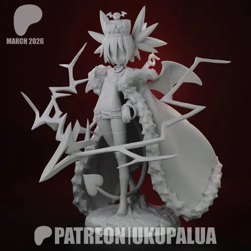 Supreme Etna Disgaea resin statue unpainted front view lightning effects crown demon girl pose