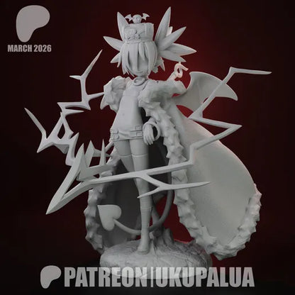 Supreme Etna Disgaea resin statue unpainted front view lightning effects crown demon girl pose