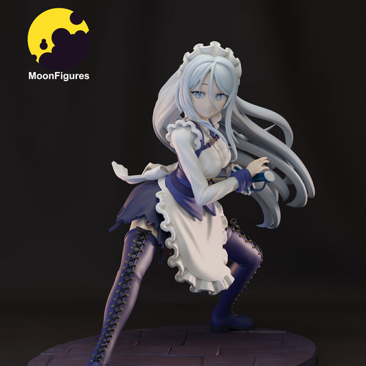 Sylpha Langlis I Was Reincarnated as the 7th Prince 1:10 scale figure front view in low combat stance holding sword on stone base