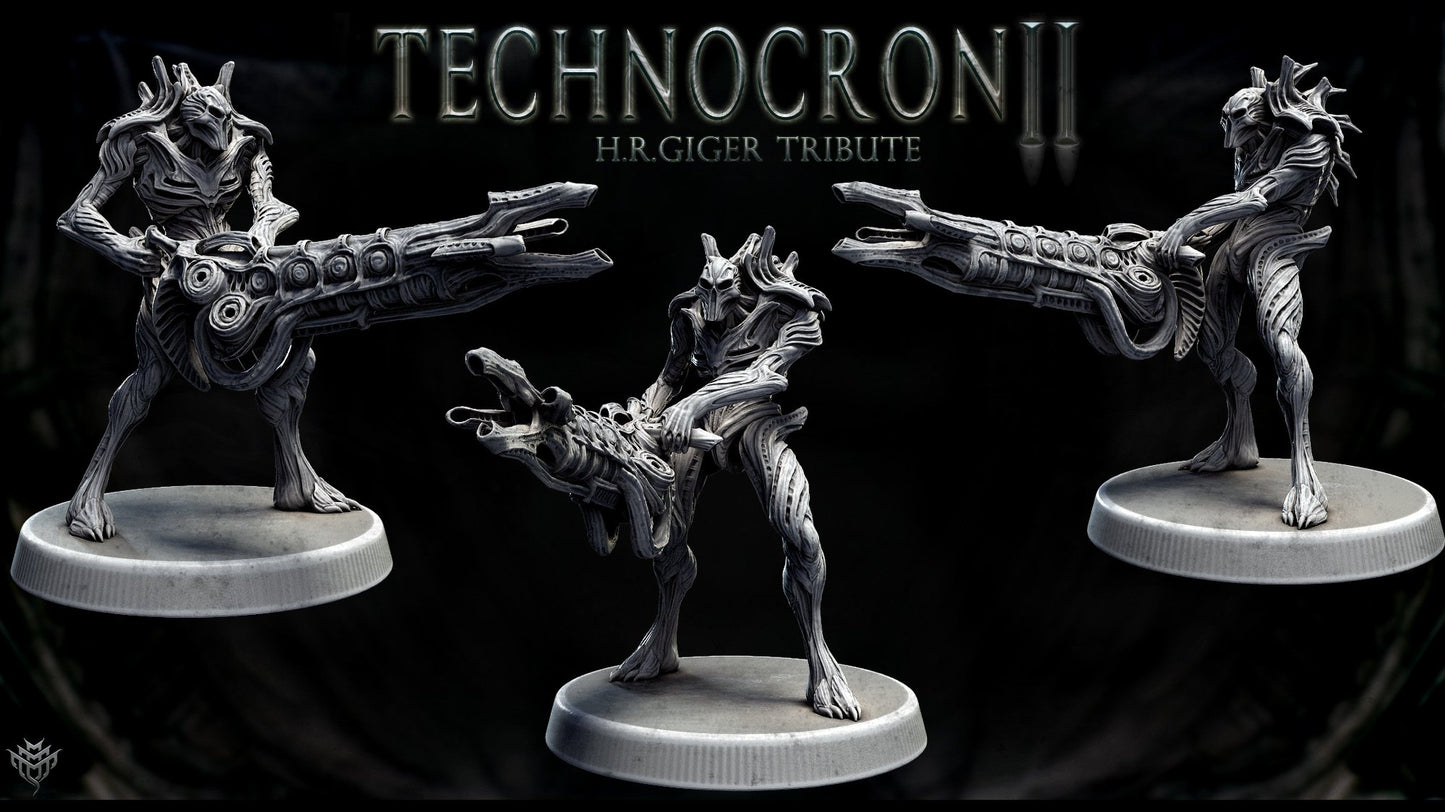 Technomech Fighter posed mid-action, ready for combat with its advanced technology-based weaponry.