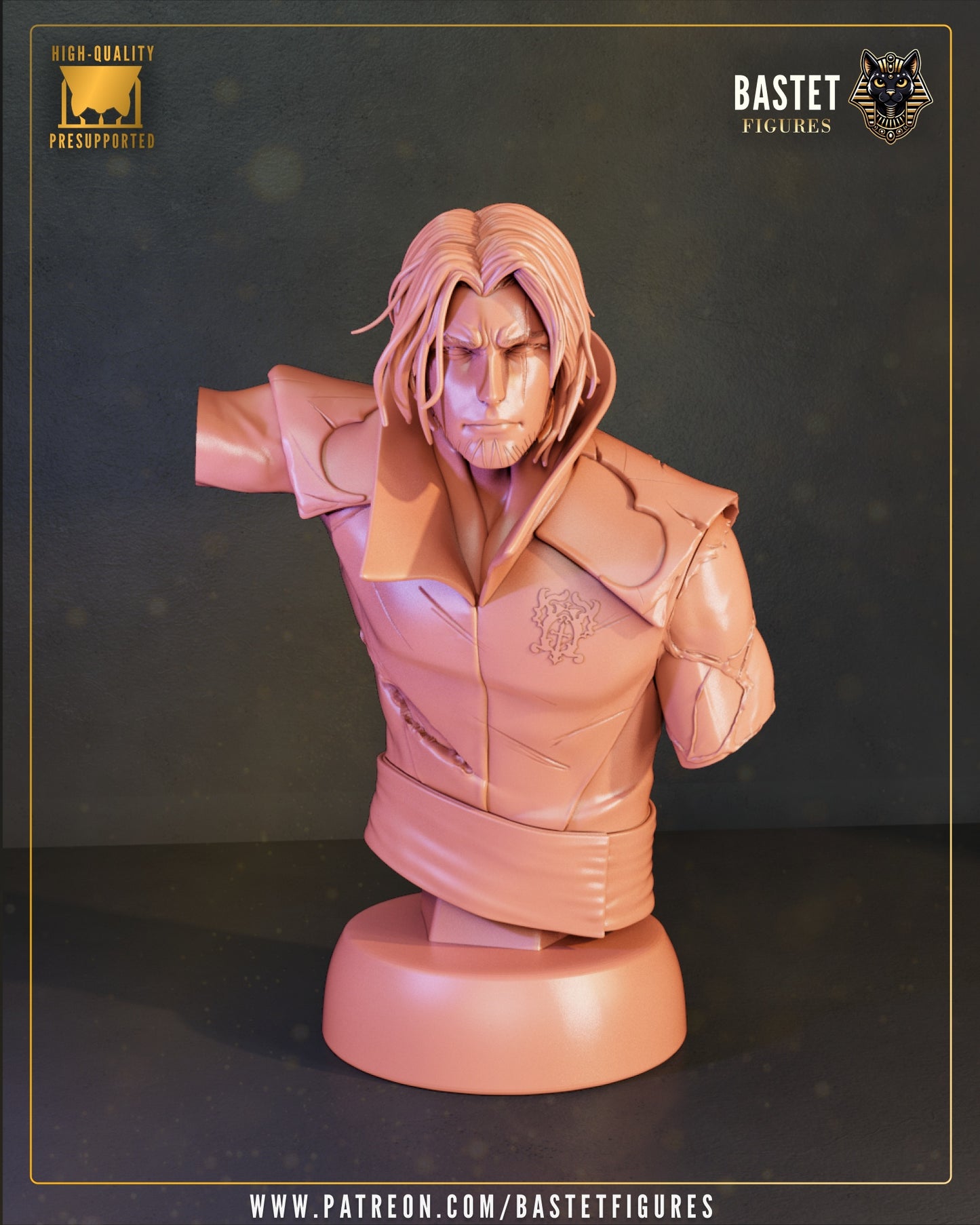 Trevor Belmont Castlevania bust armored version front view portrait display