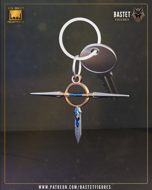 Trevor Belmont Castlevania keychain holy dagger cross weapon design metal ring accessory