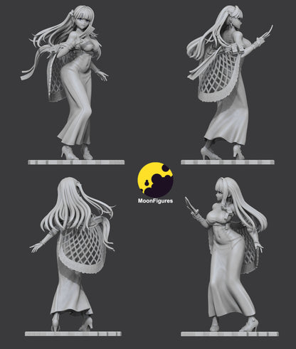 Arcana Goddess of Victory Nikke 1:10 scale collectible figure grayscale turnaround views collage