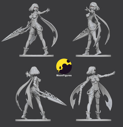 Pyra Xenoblade Chronicles 1:10 scale collectible figure grayscale turnaround views collage